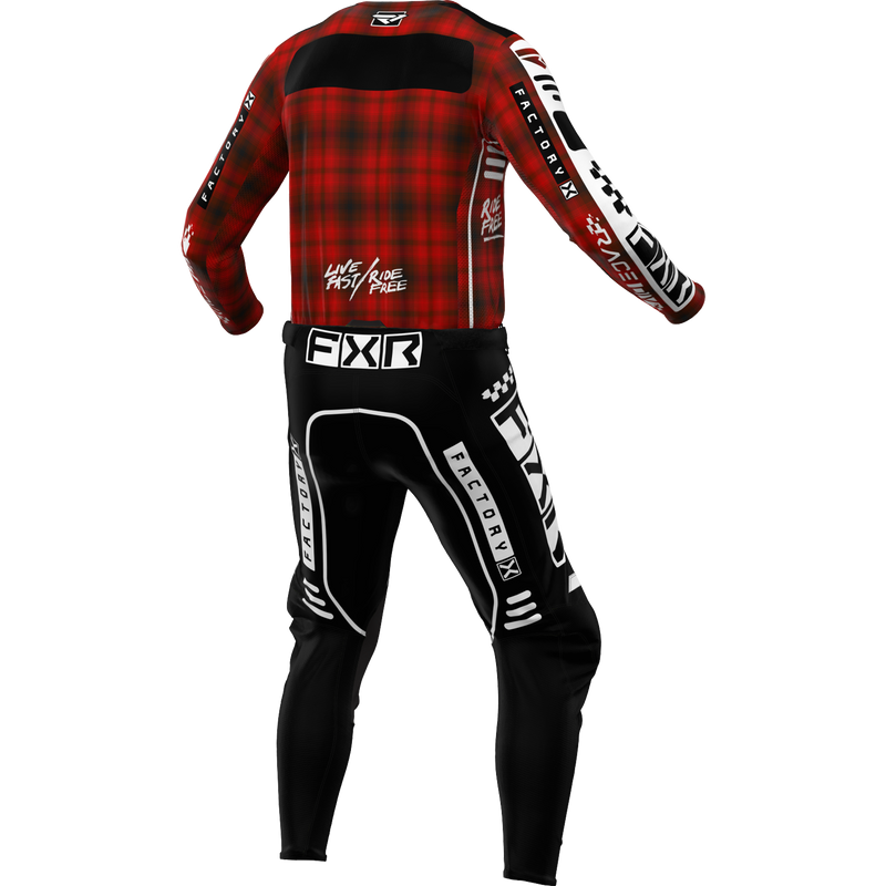 FXR Youth Podium MX Kit 24 Red Plaid/Black