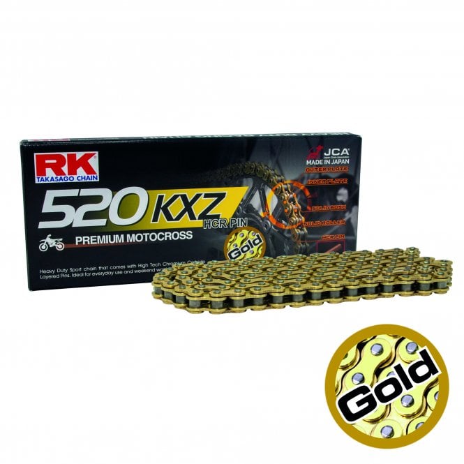 RK 520 Off Road Motorcyle Chain KXZ Pro Gold & Gold - 120 Links