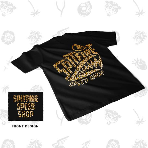 Spitfire Speed Shop Adult Tee Black/Leopard